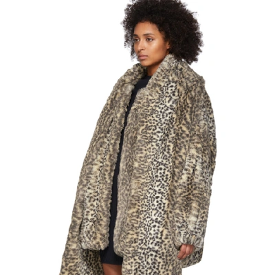 Shop Alexander Wang T Alexanderwang.t Beige Oversized Cheetah Coat In 950 Cheetah