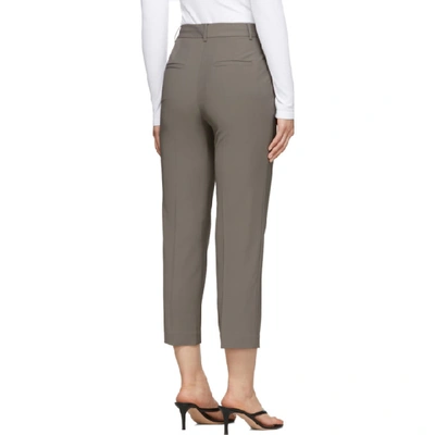 Shop Tibi Grey Wool Taylor Trousers In Cement