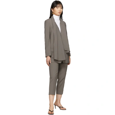 Shop Tibi Grey Wool Taylor Trousers In Cement