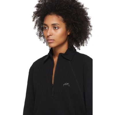 Shop A-cold-wall* Black Zip Long Sleeve Polo