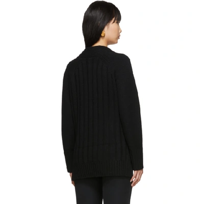 Shop Proenza Schouler Black Oversized V-neck Sweater In 00200 Black