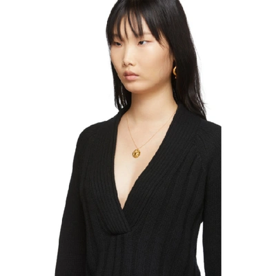 Shop Proenza Schouler Black Oversized V-neck Sweater In 00200 Black