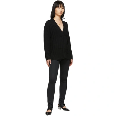 Shop Proenza Schouler Black Oversized V-neck Sweater In 00200 Black