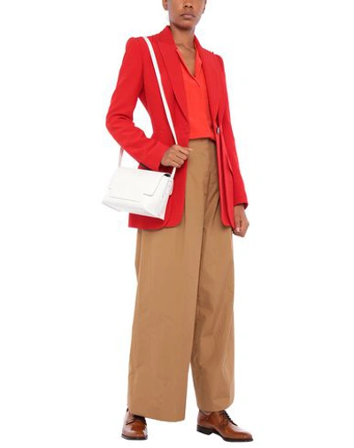 Shop Giorgio Armani Woman Cross-body Bag White Size - Bovine Leather