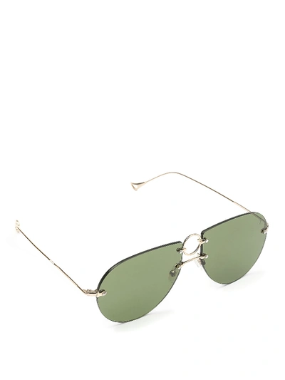 Shop Eyepetizer Hal Aviator Sunglasses In Green