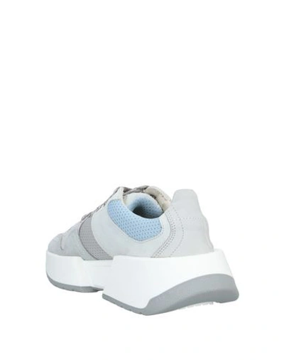 Shop Mm6 Maison Margiela Woman Sneakers Light Grey Size 7 Soft Leather, Textile Fibers