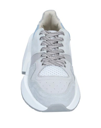 Shop Mm6 Maison Margiela Woman Sneakers Light Grey Size 7 Soft Leather, Textile Fibers