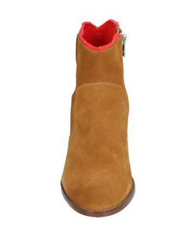 ZADIG & VOLTAIRE ZADIG & VOLTAIRE WOMAN ANKLE BOOTS CAMEL SIZE 6 LEATHER 