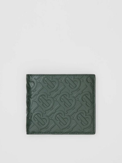 Shop Burberry Monogram Leather International Bifold Wallet In Dark Pine Green