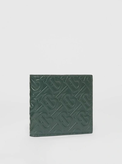 Shop Burberry Monogram Leather International Bifold Wallet In Dark Pine Green