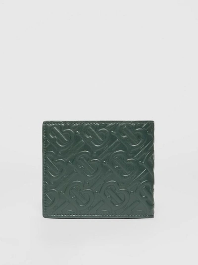 Shop Burberry Monogram Leather International Bifold Wallet In Dark Pine Green