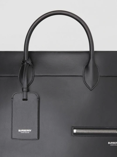 Shop Burberry Leather Holdall In Black