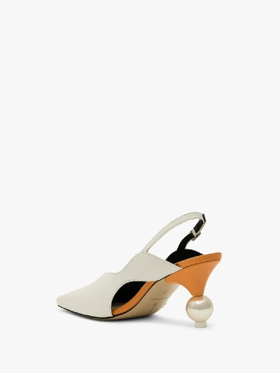 Shop Yuul Yie White Doreen 70 Slingback Leather Pumps