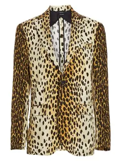 Shop R13 Leopard Print Boyfriend Blazer In Cheetah