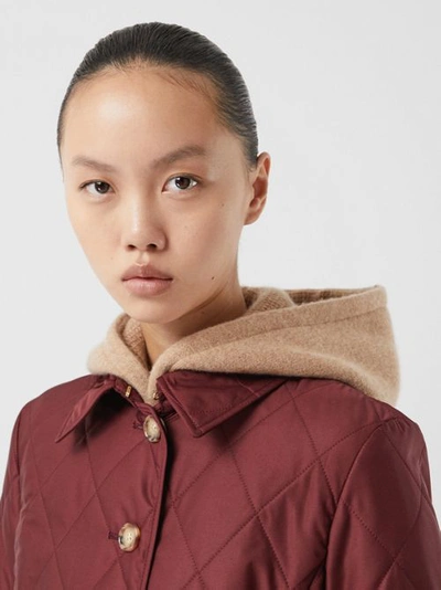 Burberry Fernleigh Thermoregulated Diamond Quilted Jacket In Deep Claret