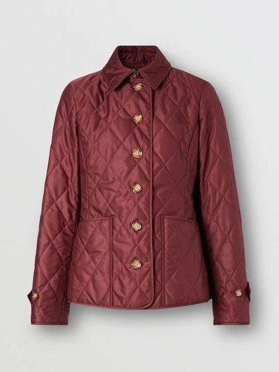 Burberry Fernleigh Thermoregulated Diamond Quilted Jacket In Deep Claret