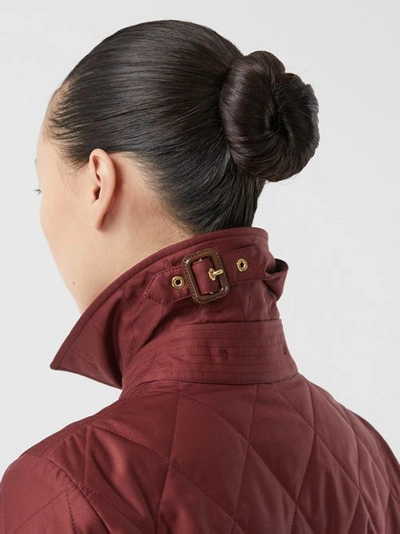 Burberry Fernleigh Thermoregulated Diamond Quilted Jacket In Deep Claret
