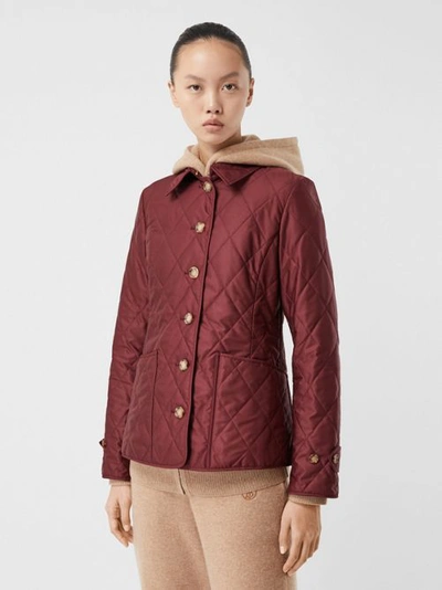 Burberry Fernleigh Thermoregulated Diamond Quilted Jacket In Deep Claret