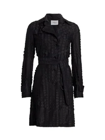 Shop Akris Punto Embroidered Dot Trench Coat In Black