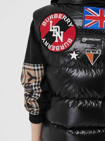 Shop Burberry Logo Graphic Puffer Gilet In Black