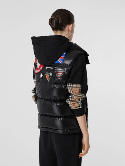 Shop Burberry Logo Graphic Puffer Gilet In Black