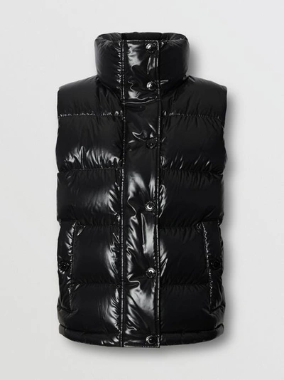 Shop Burberry Logo Graphic Puffer Gilet In Black