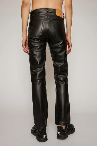 Shop Acne Studios Leather Trousers Black