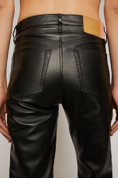 Shop Acne Studios Leather Trousers Black