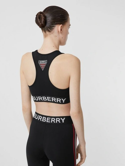 Shop Burberry Logo Graphic Stretch Jersey Bra Top In Black