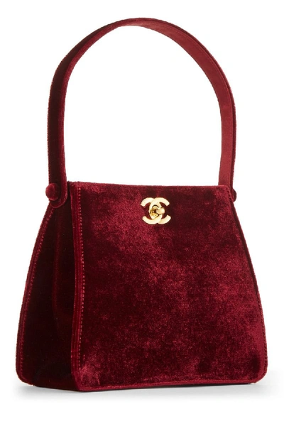 Pre-owned Chanel Burgundy Velvet Handbag Mini