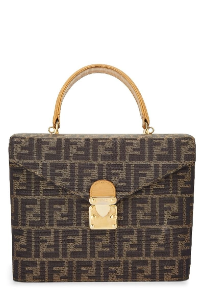 Pre-owned Fendi Brown Zucca Vanity Box Shoulder Bag