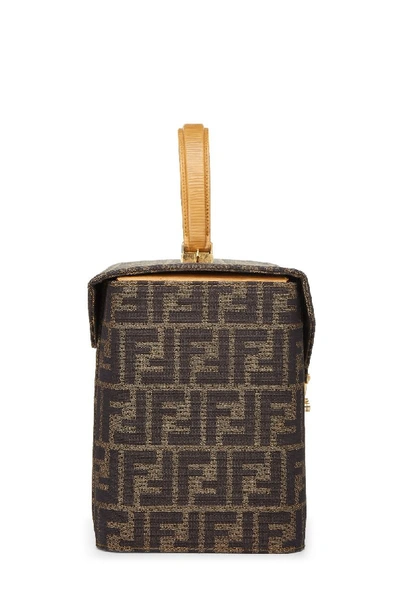 Pre-owned Fendi Brown Zucca Vanity Box Shoulder Bag