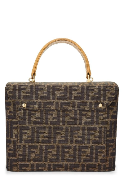 Pre-owned Fendi Brown Zucca Vanity Box Shoulder Bag