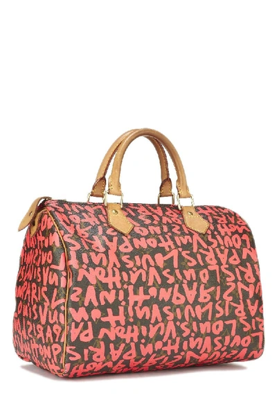 Pre-owned Louis Vuitton Stephen Sprouse X  Pink Monogram Graffiti Speedy 30