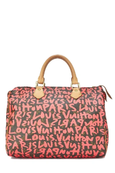 Pre-owned Louis Vuitton Stephen Sprouse X  Pink Monogram Graffiti Speedy 30