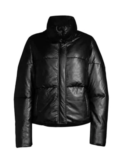 Shop Apparis Women's Camila Vegan Leather Puffer Jacket In Black