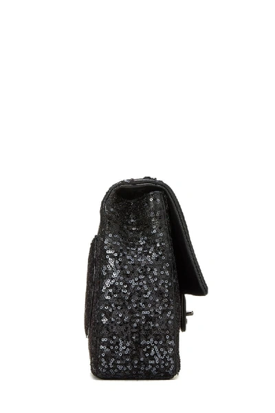 Pre-owned Chanel Black Sequin Half Flap Jumbo