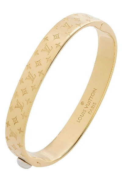 Pre-owned Louis Vuitton Gold Nanogram Cuff Small