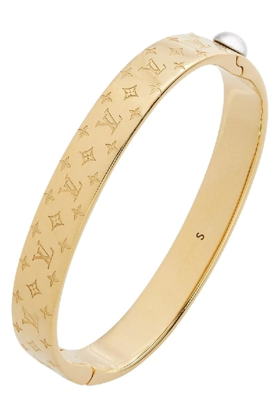 Pre-owned Louis Vuitton Gold Nanogram Cuff Small