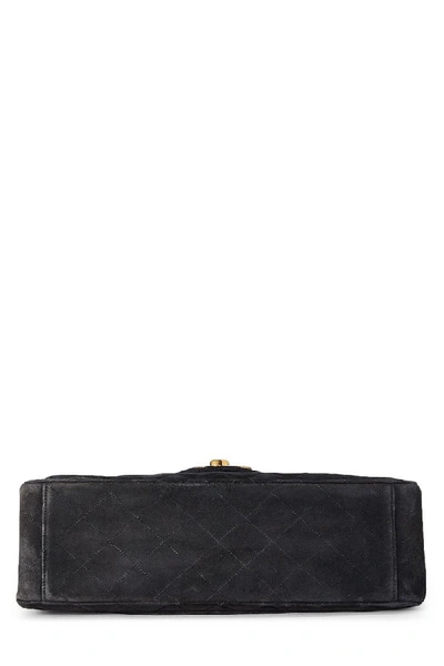 Pre-owned Chanel Black Quilted Suede Half Flap Maxi