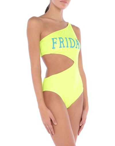 Shop Alberta Ferretti One-piece Swimsuits In Yellow