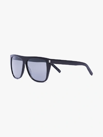Shop Saint Laurent Black Square Tinted Sunglasses