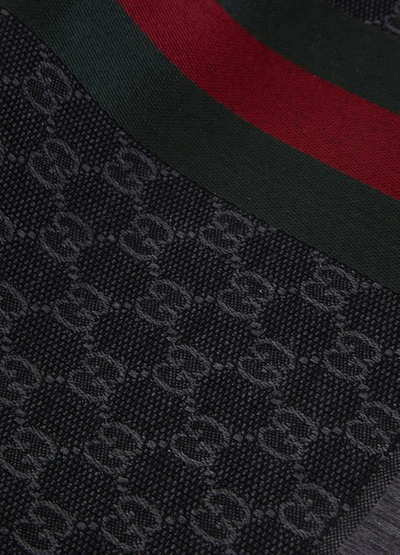 Shop Gucci Gg Jacquard Scarf In Anthracite-d-green