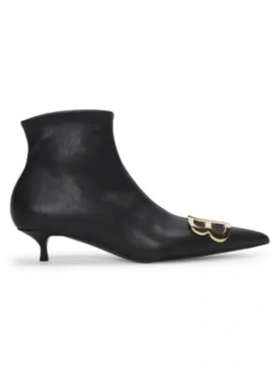 Shop Balenciaga Knife Knit Booties In Black Gold