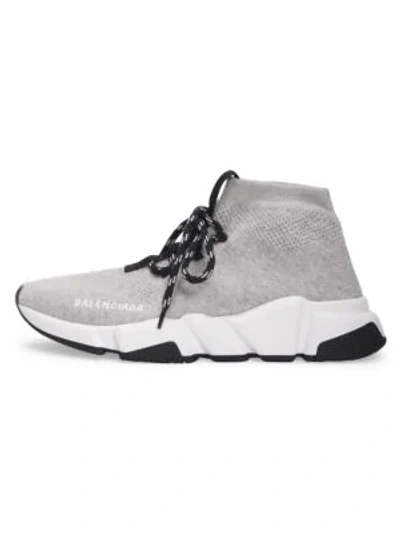 Shop Balenciaga Speed Lt Lace-up Sneakers In Grey White