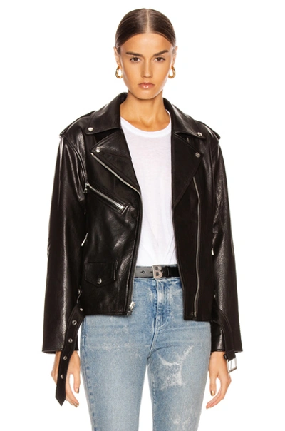 Shop Rta Eryn Leather Jacket In Black Wet