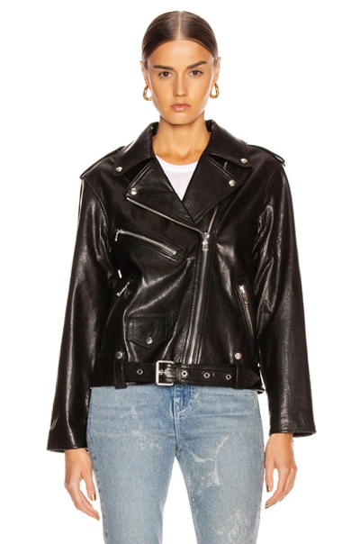 Shop Rta Eryn Leather Jacket In Black Wet