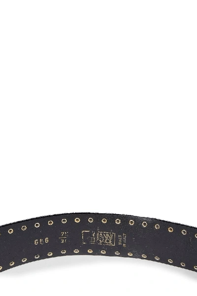 Pre-owned Versace Black Leather & Gold Medusa Belt