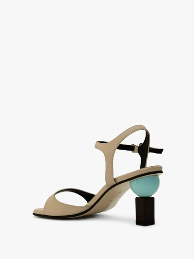 Shop Yuul Yie Beige Sora 70 Open Toe Leather Sandals In Neutrals