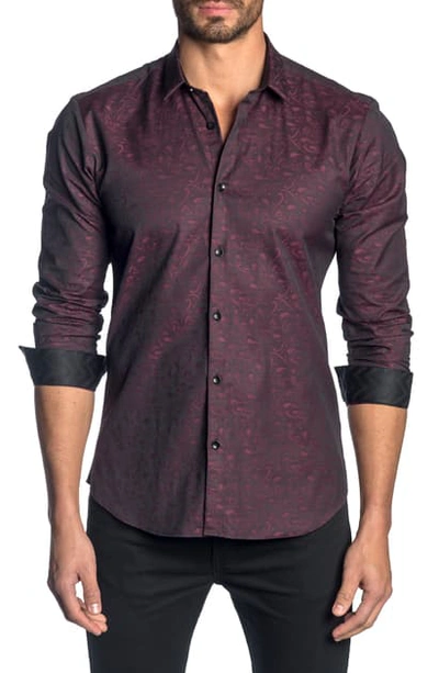 Shop Jared Lang Slim Fit Button-up Shirt In Burgundy